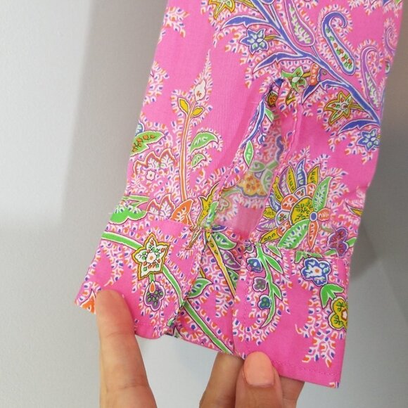 Ralph Lauren Paisley Floral Bright Button Down PM Petite Medium - Picture 5 of 6